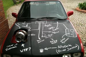 BMW diagrammed hood