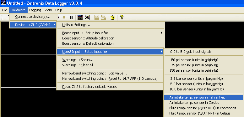 Software Setup Menu